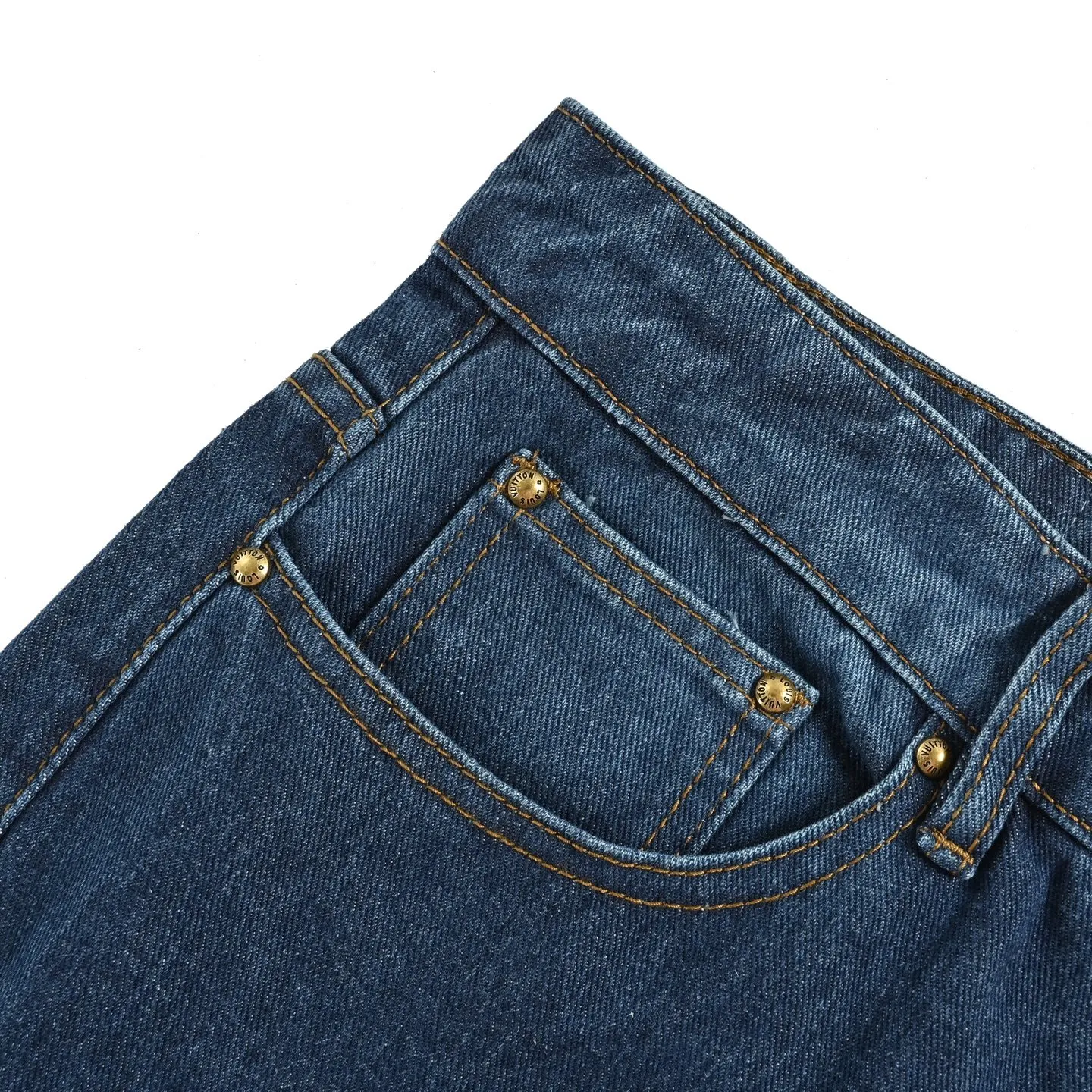 Louis Vuitton/Louis Vuitton MONOGRAM cuffed hem straight jeans